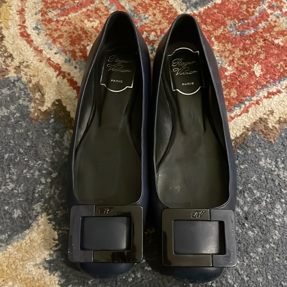 Roger Vivier, ballet flats, navy blue